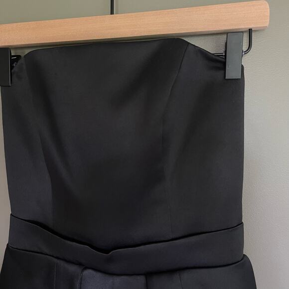 Camilla and Marc Gamer Jumpsuit Romper Sz 4 Black Satin Sleeveless Menswear Chic - Picture 5 of 16